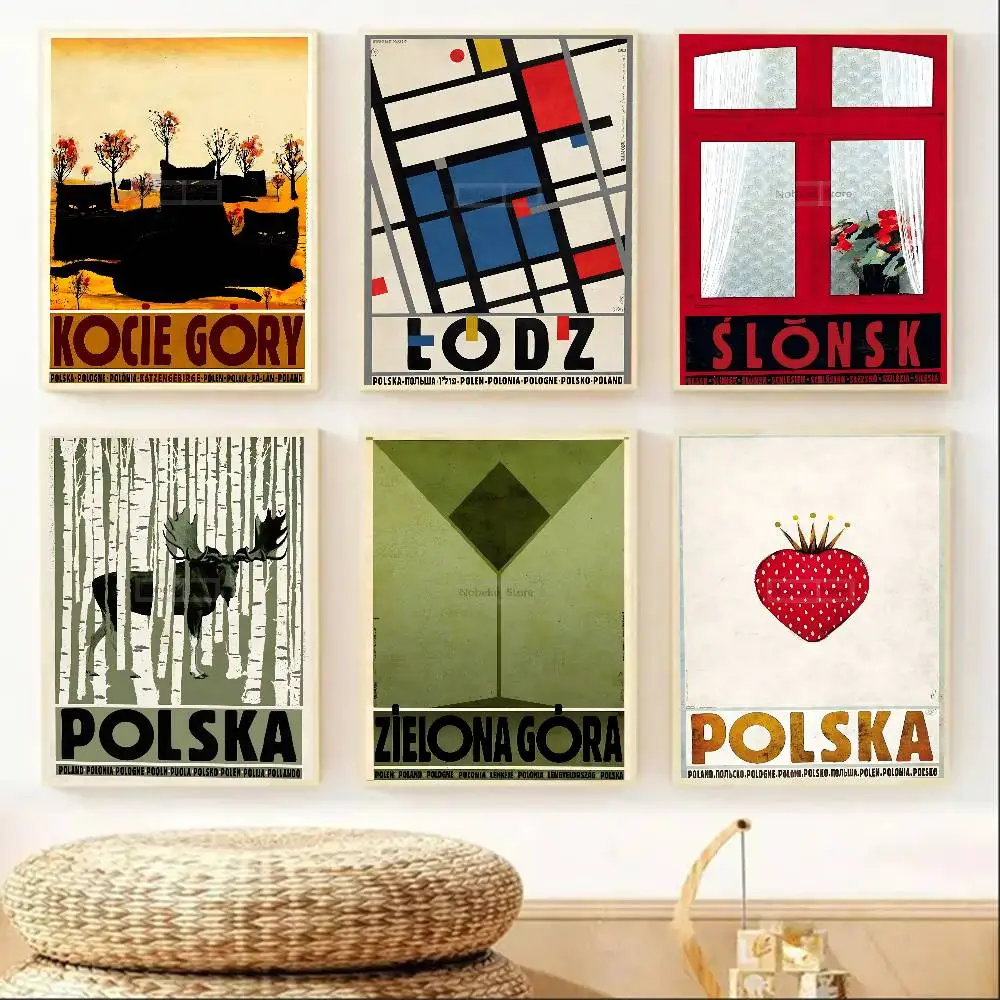 

2D/Flat Frameless Retro Polish Canvas Painting, Waterproof Abstract Wall Art Poster for Living Room and Bedroom Decortive Gifts