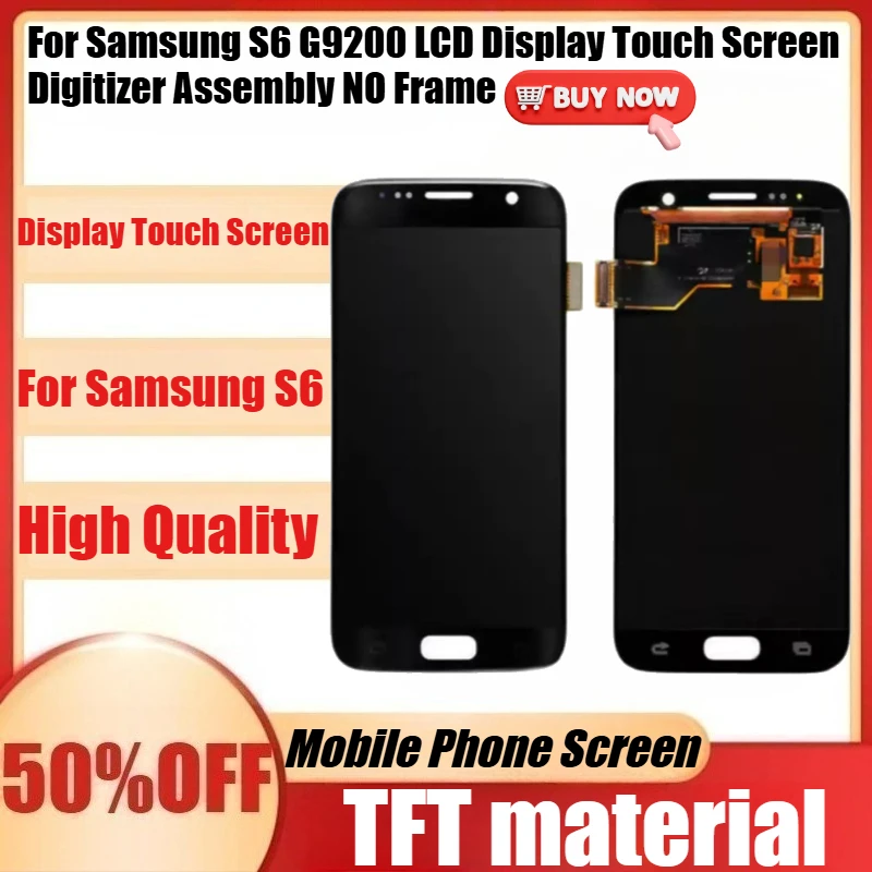 

New TFT S6 Display Touch Screen Replacement for Samsung S6 G9200 LCD Display Touch Screen Digitizer Assembly NO Frame