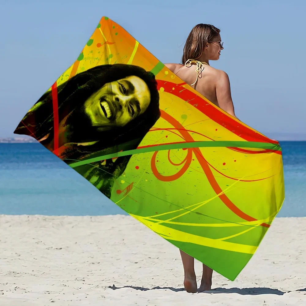 Custom Reggae B-Bob Marley Towel Beach Towel Oversized Quick Dry Towel Absorbent Soft Swim BeachTowels For Men Women