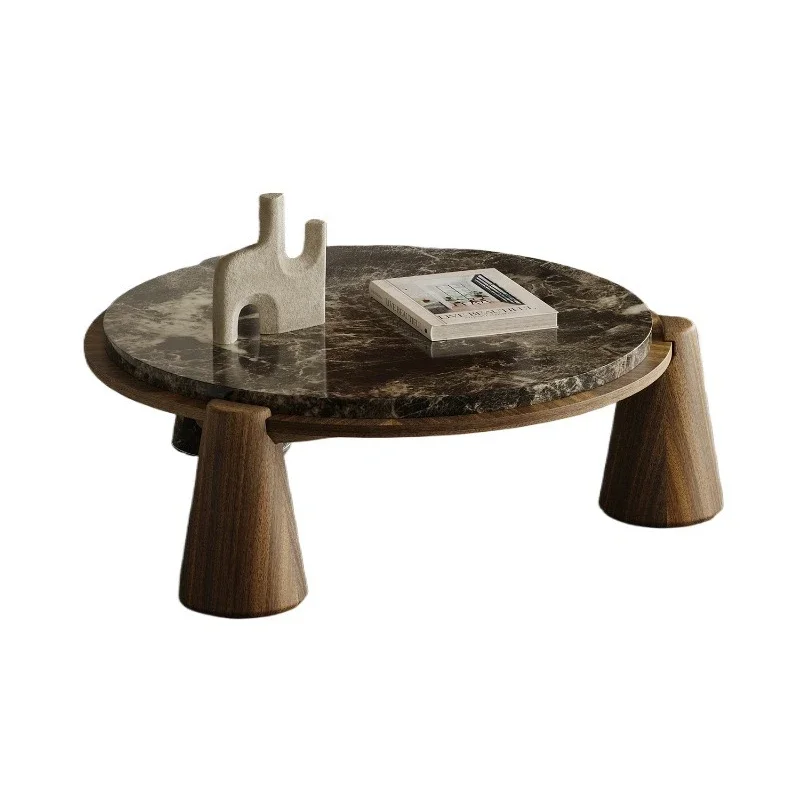 

Minimalist marble coffee table living room household small apartment high-end light luxury round coffee table