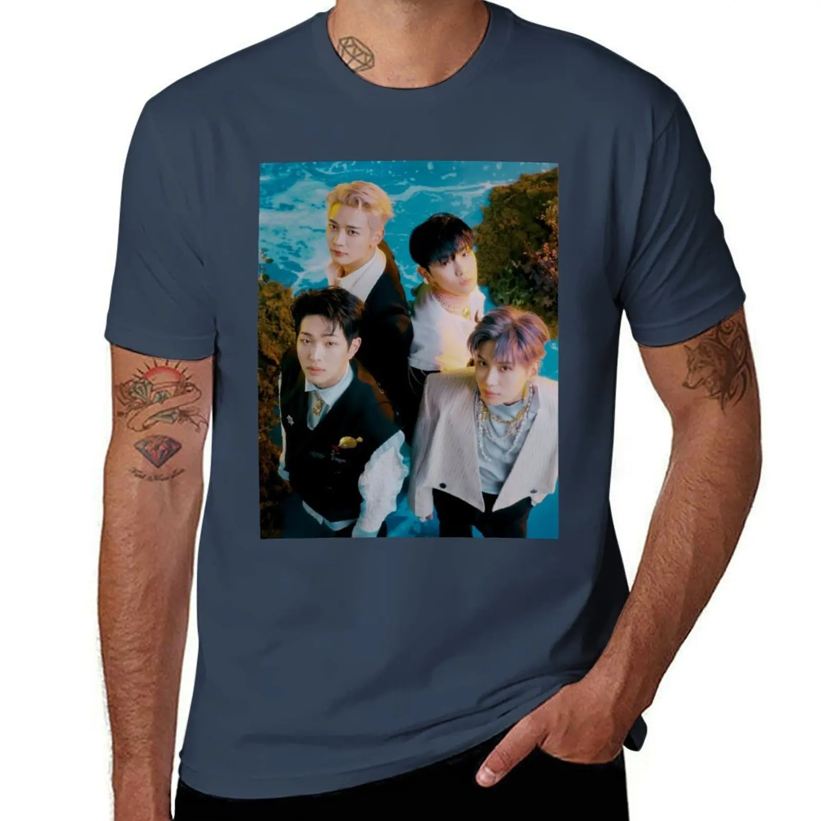 

Shinee Atlantis group T-Shirt Casual Fashion Short Sleeve Cotton T-Shirt
