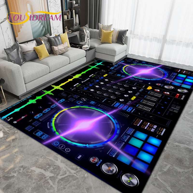 DJ Music Screen Pattern Area Rug,Carpet Rug for Living Room Bedroom Sofa,Kitchen Bathroom Hallway Runner Non-slip Floor Mat
