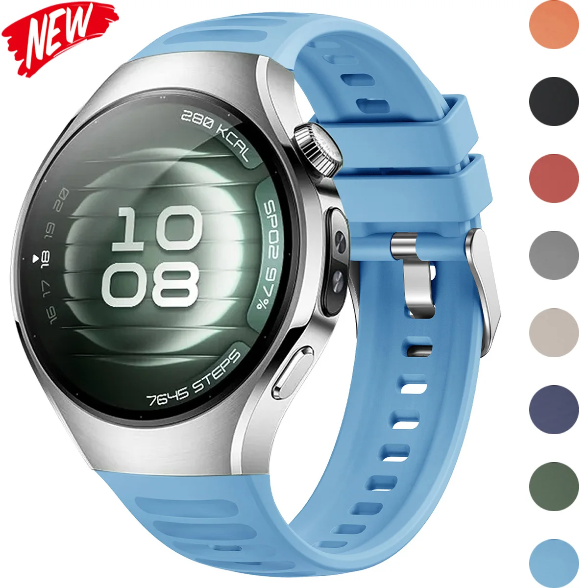Original Silikon Armband Für Huawei Uhr 5 46 MM Keine Lücken Gummi sport Band Für Huawei Uhr 5 42mm Business Quick release Band