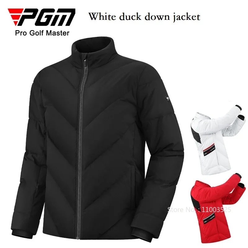 PGM Golf Men Keep WARM JACKET Thicken เป็ดสีขาวลงเสื้อกีฬากันน้ําเสื้อแจ็คเก็ตชายเสื้อแจ็คเก็ตกันลม