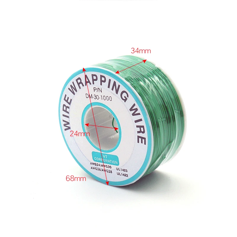 250m/lots 30 AWG Wrapping Wire 10 Colors Single Strand Copper Cable Ok Wire Electrical Wire for Laptop Motherboard PCB Solder