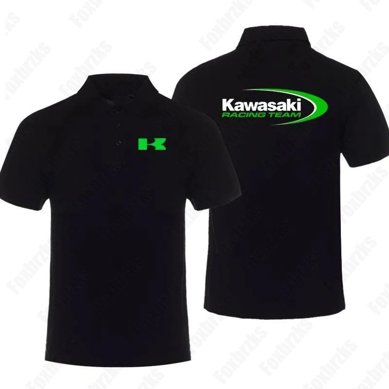 New 2024 Kawasakis Motorcycle Short-sleeved Polo Shirt For Men And Women Racing Fans T-shirt Cycling Half-sleeved Clothes