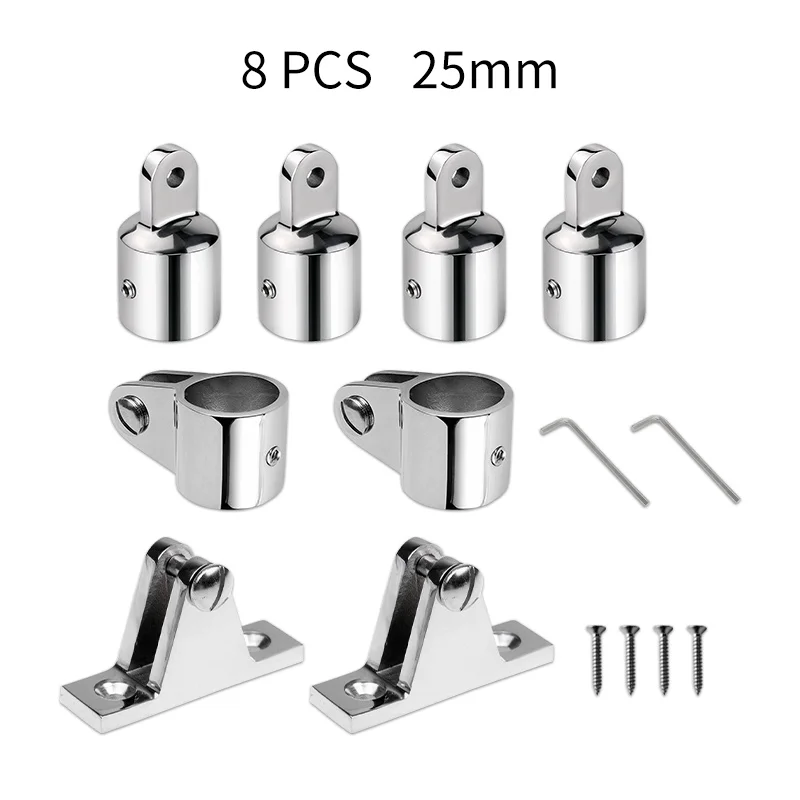 Alastin 8 Stuks Marine 316 Roestvrij Staal Bimini Top Hardware Fitting Set Dek Scharnier Kaak Glijbaan Oog Uiteinde Fitting