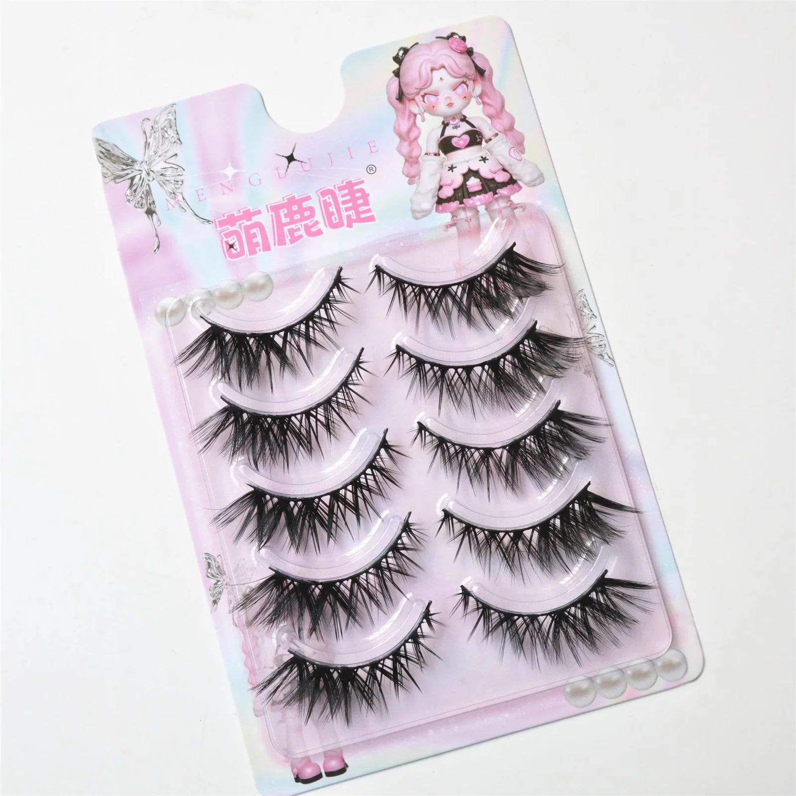 厚く繊細なつけまつげ フルストリップ ハードバンド ふわふわの束 自然なカール 7-13mm ミックスつけまつげ デイリーメイク