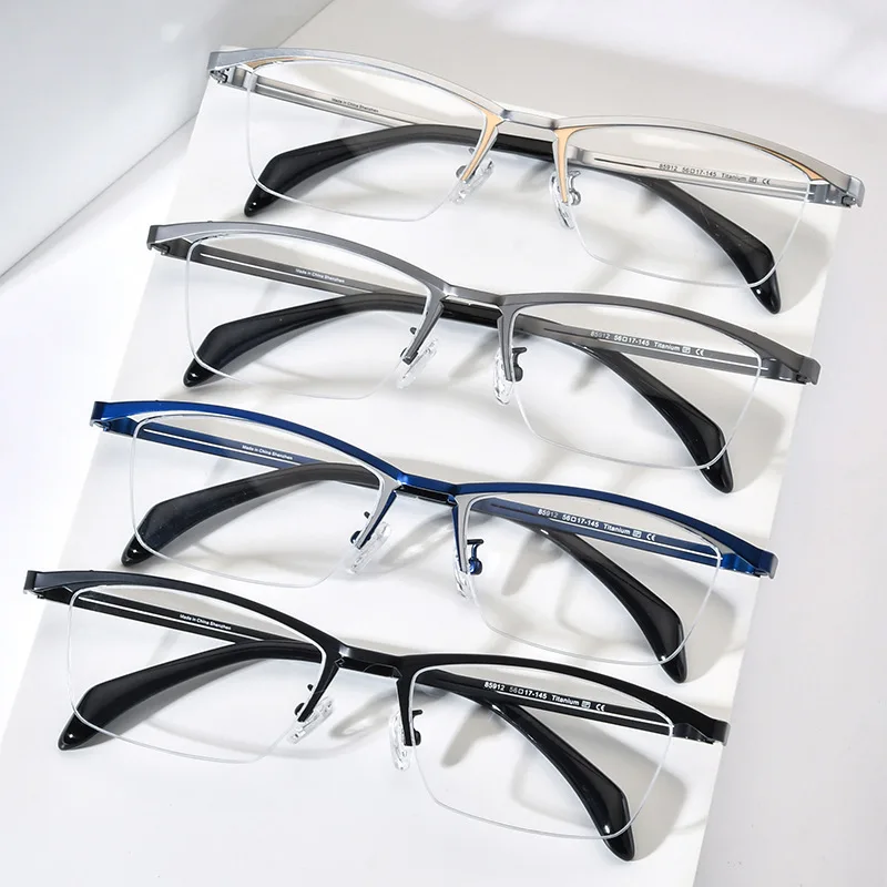 

Ultra-light square prescription eyeglass frame, simple and elegant business semi-frame, casual and fashionable optical glasses