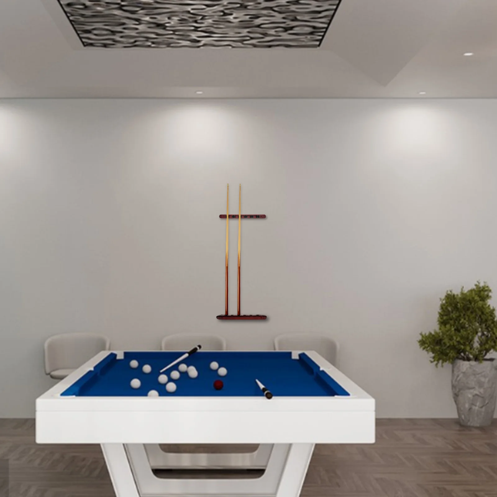 

2Pcs Solid Wood Wall Mounted Pool Stick Rack Six-Hole Holder for Billiards Storage Game Room Pool Hall Accessories