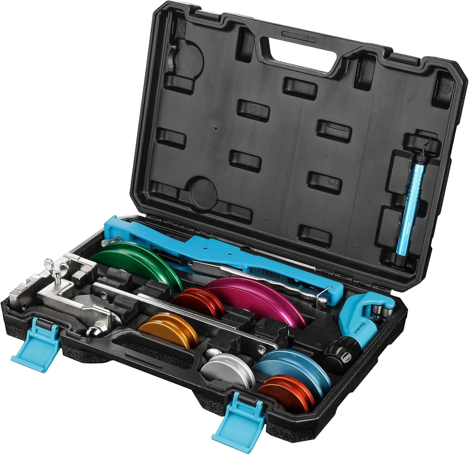 

Набор трубогиб, внешний диаметр 1/4–7/8 дюйма. Трубогиб с храповым механизмом, труборез и инструментом, 90 ° Инструменты для гибки прямых/обратных труб - новые