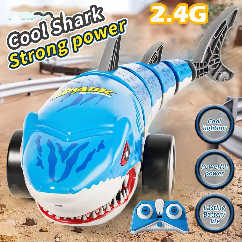 

2,4 г автомобильный светильник с дистанционным управлением в виде акулы, вращающийся на 360 градусов, 3D вращающийся поворотный хвост, детская игрушка, автомобиль с дистанционным управлением, игрушки для детей, подарки