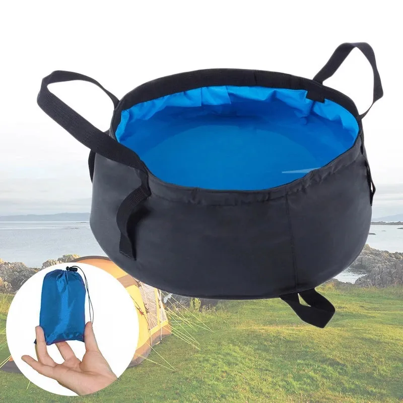 Outdoor Folding Water Basin Portable Travel Ultra Light Face and Foot Wash Basin Camping Fishing Water Storage Basin 8.5L