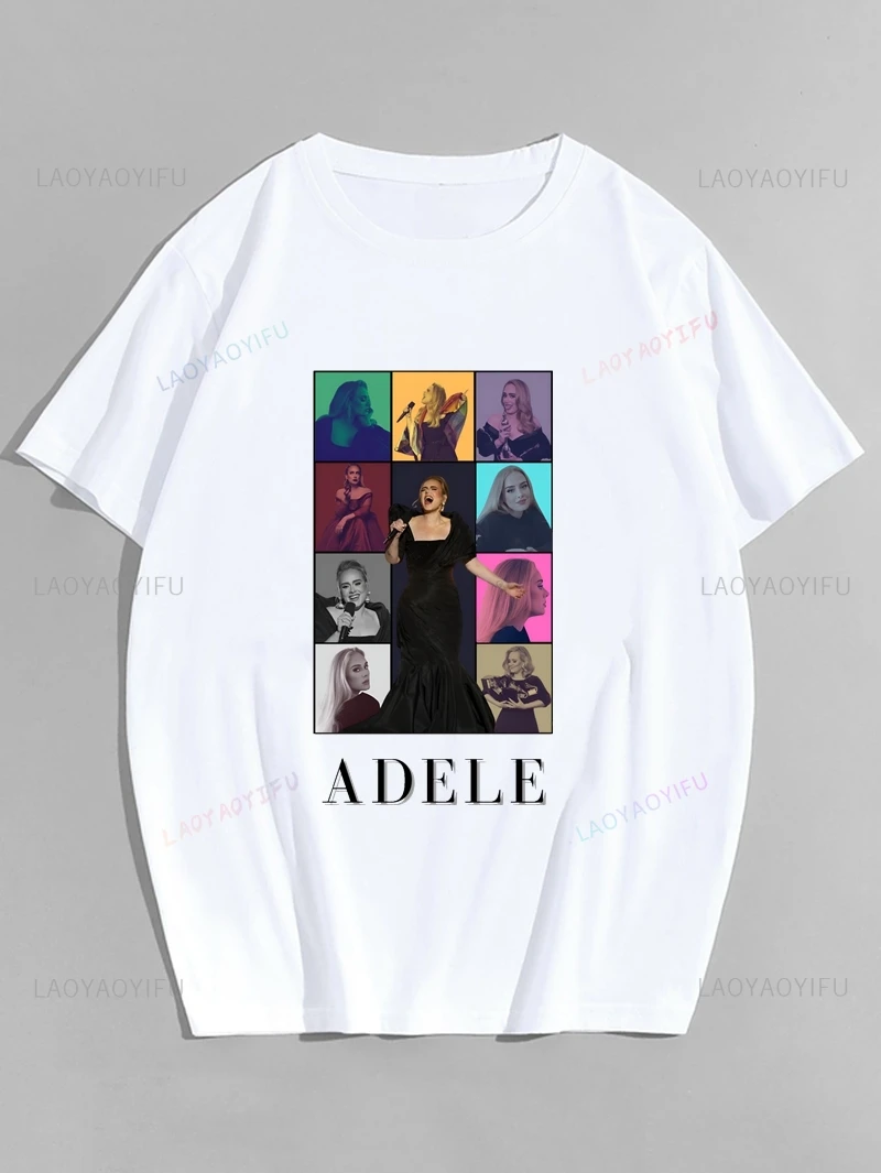 

Adele Adkins Poster Print Top, Fans of Both Sexes for Spring and Summer Everyday Fashion Shirt, Short-sleeved Casual T-shirt