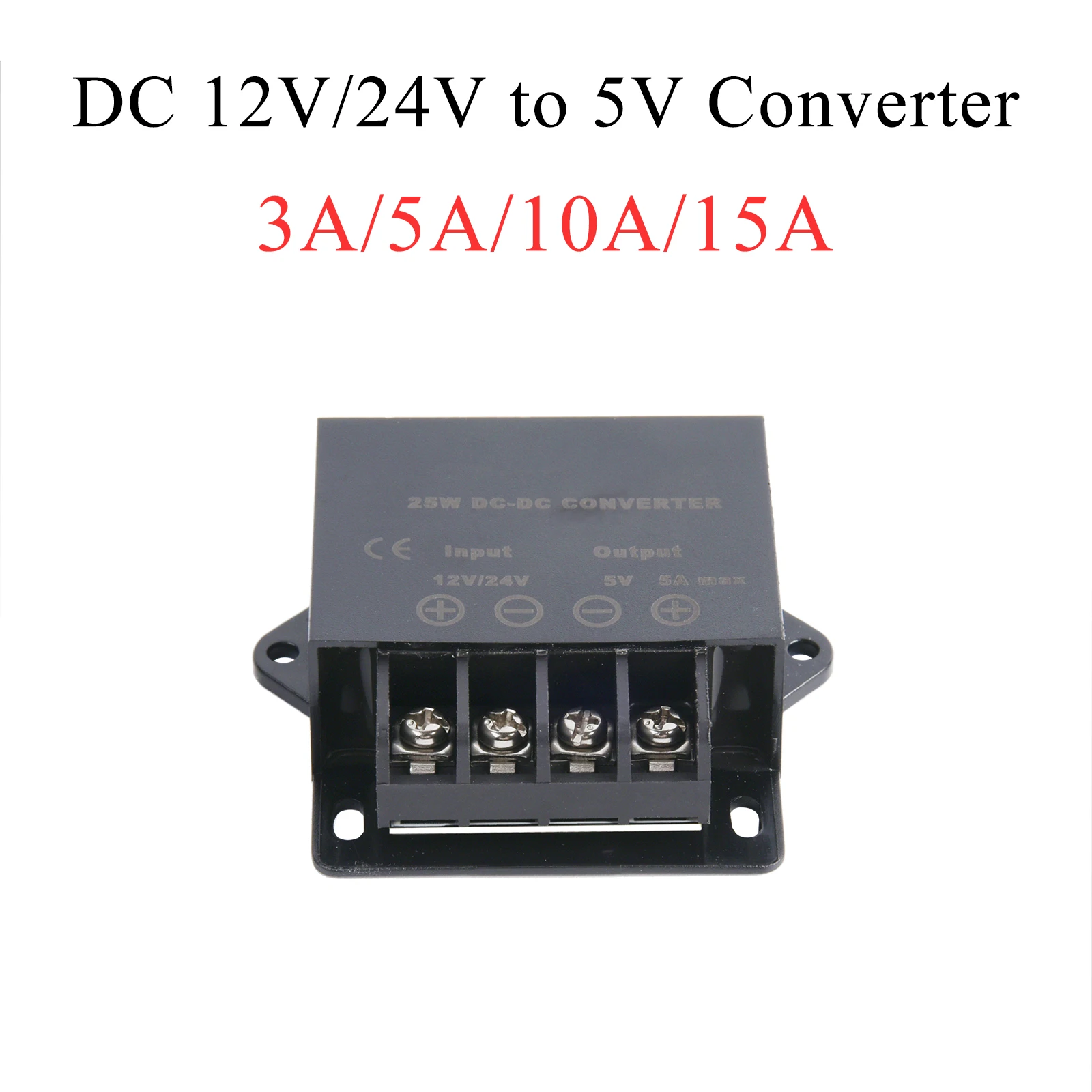 Mini DC Power Converter 12V-24V to 5V 3A/5A/10A/15A IP68 Protection Step Down Voltage Module For Auto LED Display Power Supply