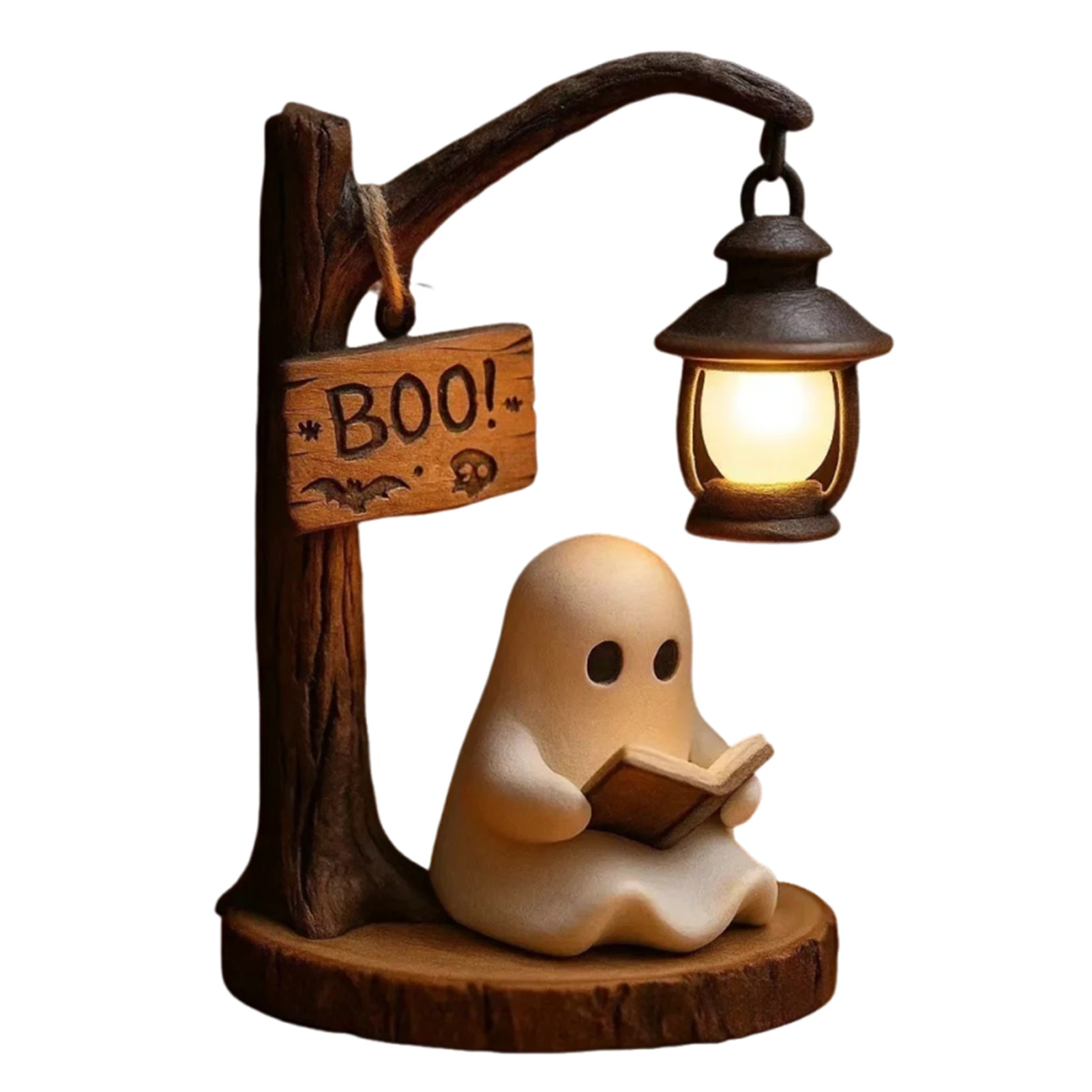 Resin Durable Ghosts Light Creates Festive Vibe For Halloween And Cafe Setting Compact And Elegant Ghosts Lights