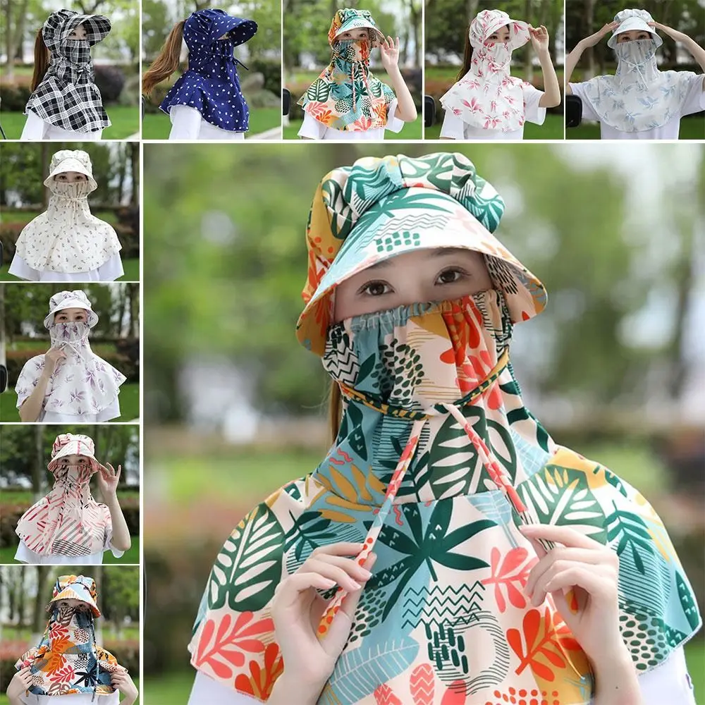 

Outdoors Breathable Sun Protection Hat Full Face Neck Protection Dust-proof Sunscreen Cap Cycling Headwear Summer