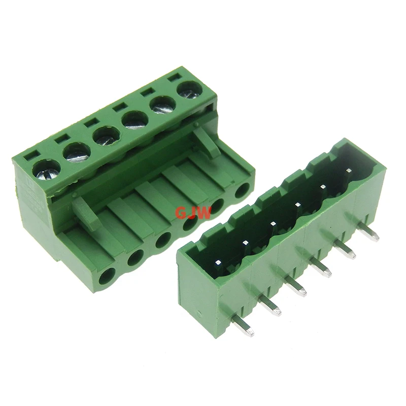 Pitch 5.08mm 2/3/4P Screw Plug-in PCB Terminal Block 2EDGK 2EDGRC Close Corner Male/Female Pluggable Connector 5/10Pcs