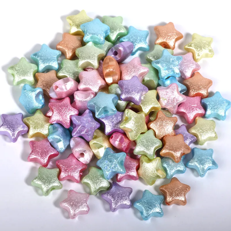 15/20mm Pastel Colored Beads Acrylic Five-pointed Star Spacer Loose Beads For Jewelry Making Diy Bracelet Necklace Phone Chain
