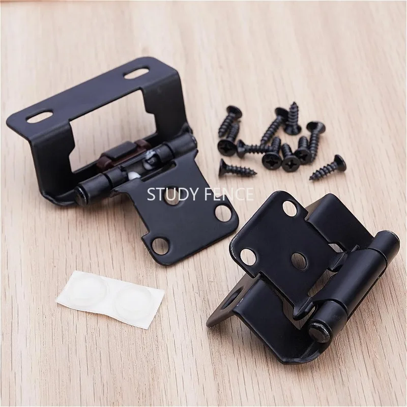 10/20PCS Silvery/Black Metal Cabinet Hinges Semi Concealed Spring Hinges for Kitchen Cupboard Door Cabinet Hardware Hinge
