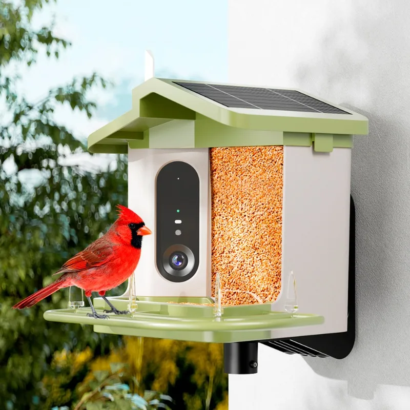 Smart bird feeder, 2K-4K ultra-clear camera, solar-powered automatic bird feeder 1080P image quality