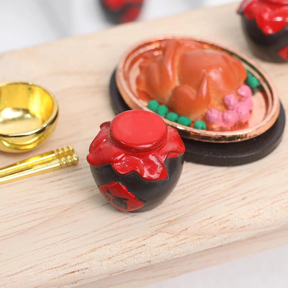 

6 Pcs Mini Jar Jars Miniature Things Baby Plastic Dollhouse Fruit Juice Cup