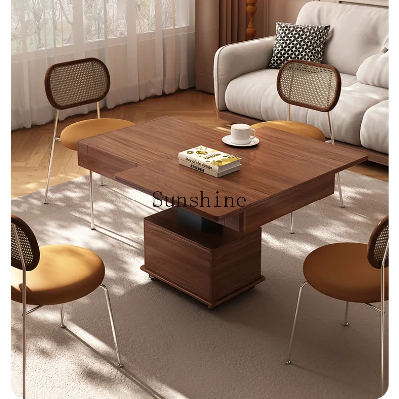 

Solid wood folding lift coffee table modern simple multi-functional storage cabinet movable