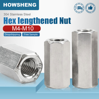 1~3pcs Hex Lengthened Coupling Nut Stainless Steel m4 m5 m6 m8 m10 Hexagon Extend Long Rod Coupling Nuts for 3D Printer