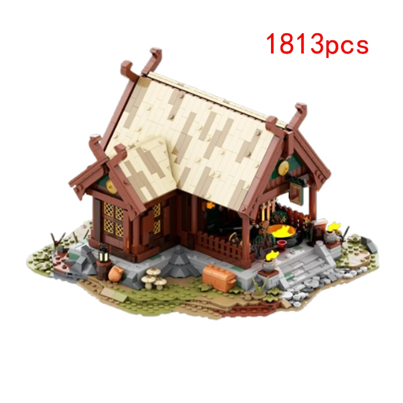 Spot Moc kleine Partikel mittelalter liche Haus Architektur Serie Modell Montage Puzzle Spielzeug Ornament Geschenk