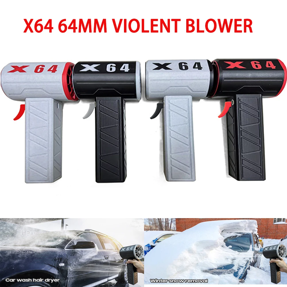 X64 Car Violent Air Blower Powerful Handheld Turbo Jet Fan 1400G Thrust Handheld High Power Duct Fan Brushless Motor Snow Blower