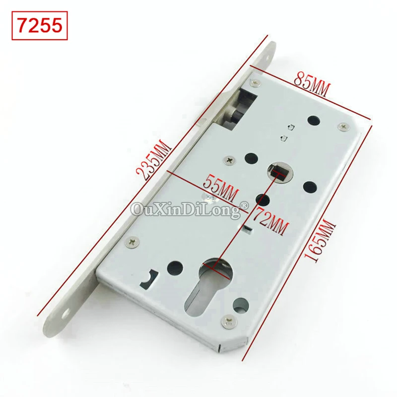 1PCS European Mortise Door Lock body 7250/7255/7260/7265 Passage Fire-proof Door Lockbody Door Lock Repair Parts Powder Finished