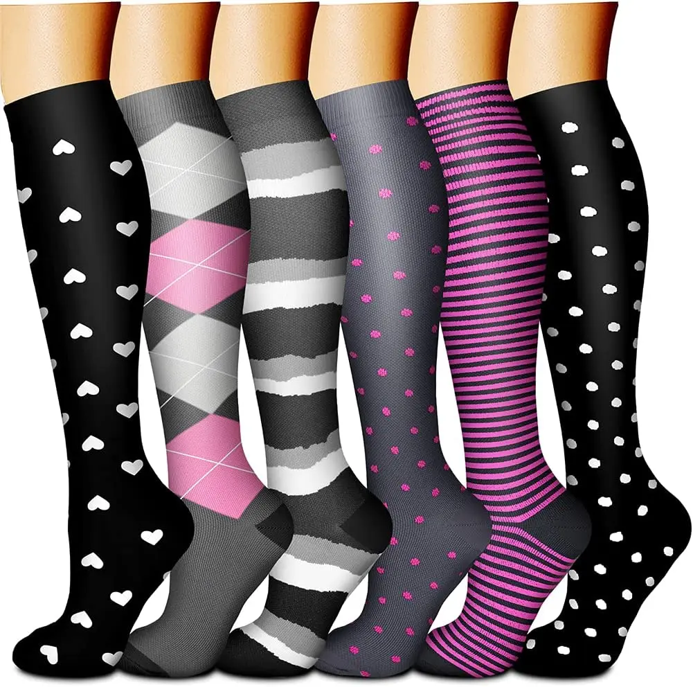 

Compression Socks Running Sports Socks 20-30 MmHg Knee High Travel Pregnant Edema Anti Fatigue Pain Relief Nurse Stockings