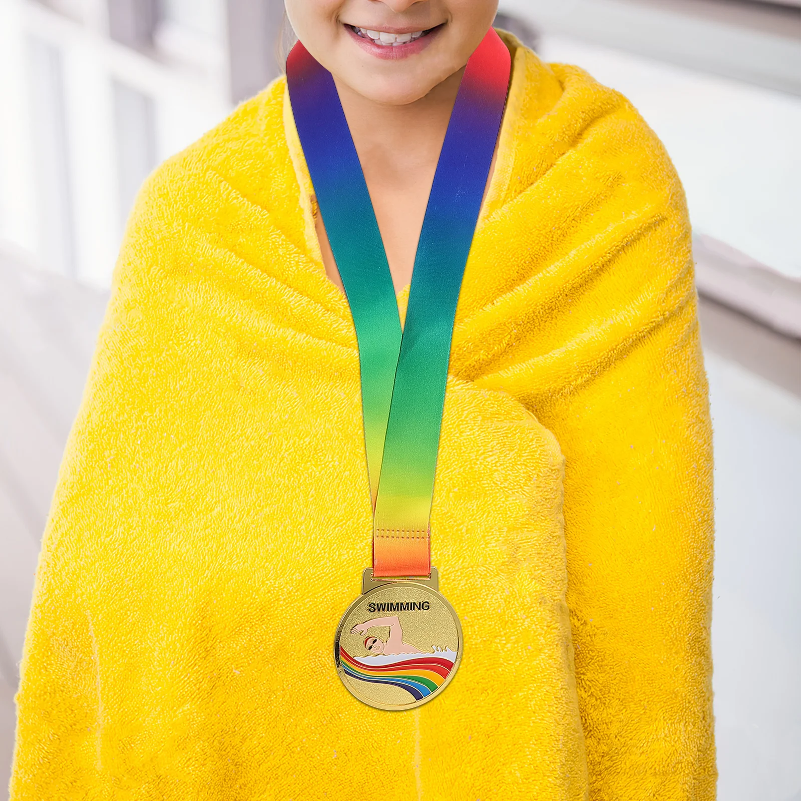 

Swimming Medal Metal Award Trophy Hanging Lanyard Sports Honors Contest Student Tournaments Award Medal Metal Medals