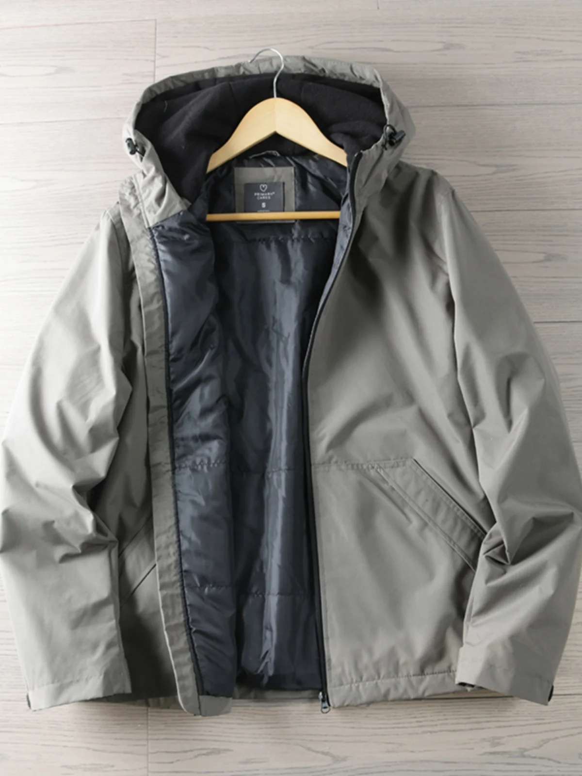 

Thiened Cotton Jaet Men's Casual Hooded Warmth Autumn Winter Coat Windproof Waterproof Faion Ci Sle Long Sve Sta...