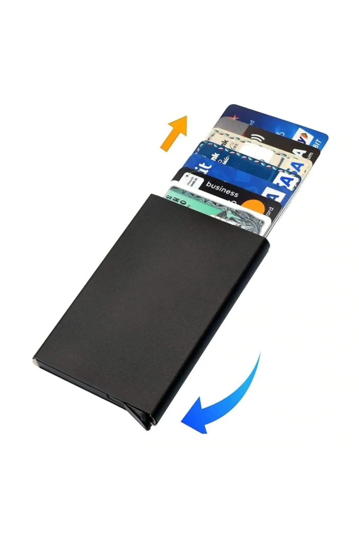 Unisex Black Automatic Mechanism Metal Credit Card Holder Business Card Holder High Quality New Model Useful New Season 2022