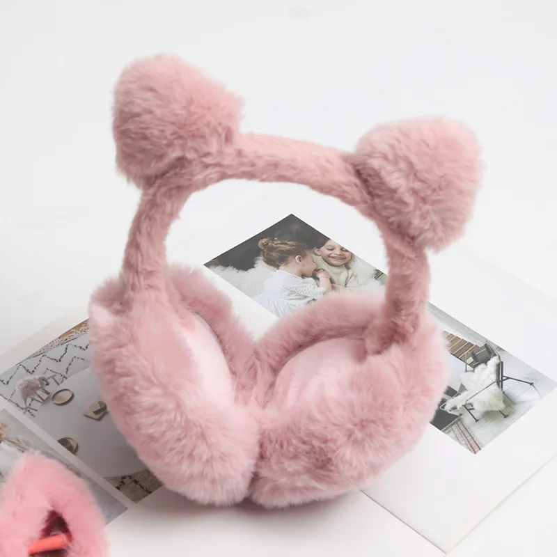 2026 New Soft Plush Foldable Cat Earmuffs Winter Warm for Women Windproof Earflap Outdoor Cold Protection Ear-Muffs Ear Cover