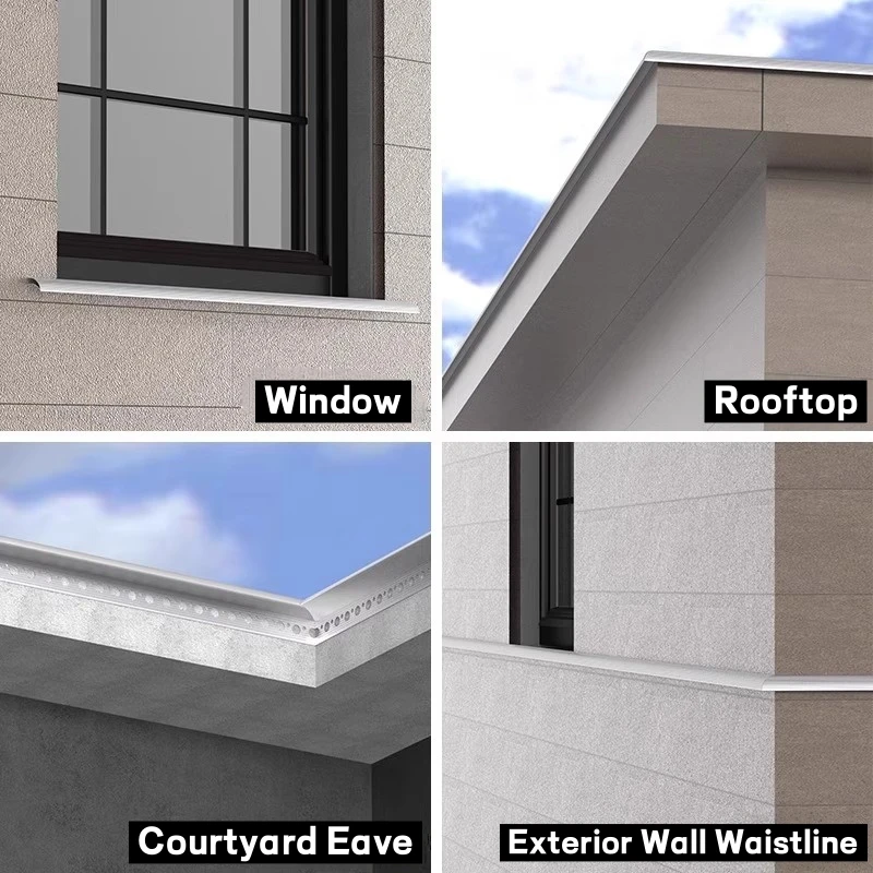 Outdoor Drip Line LED Eave Light Aluminum Profile Eagle Beak Drainage Channel Window Rooftop Terrace Waterproof Bar Strip Lights