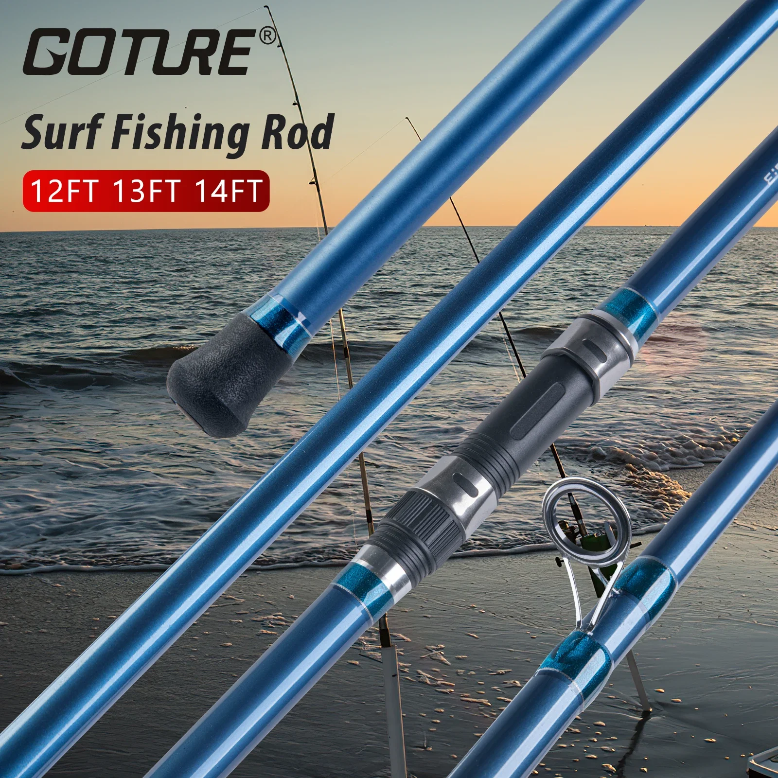 

Goture QUESTER Surf Fishing Rod 3.6M 3.9M 4.2M 3 Section Long Casting Fishing Spinning Rod MH Action Super Hard Sea pole Tackle