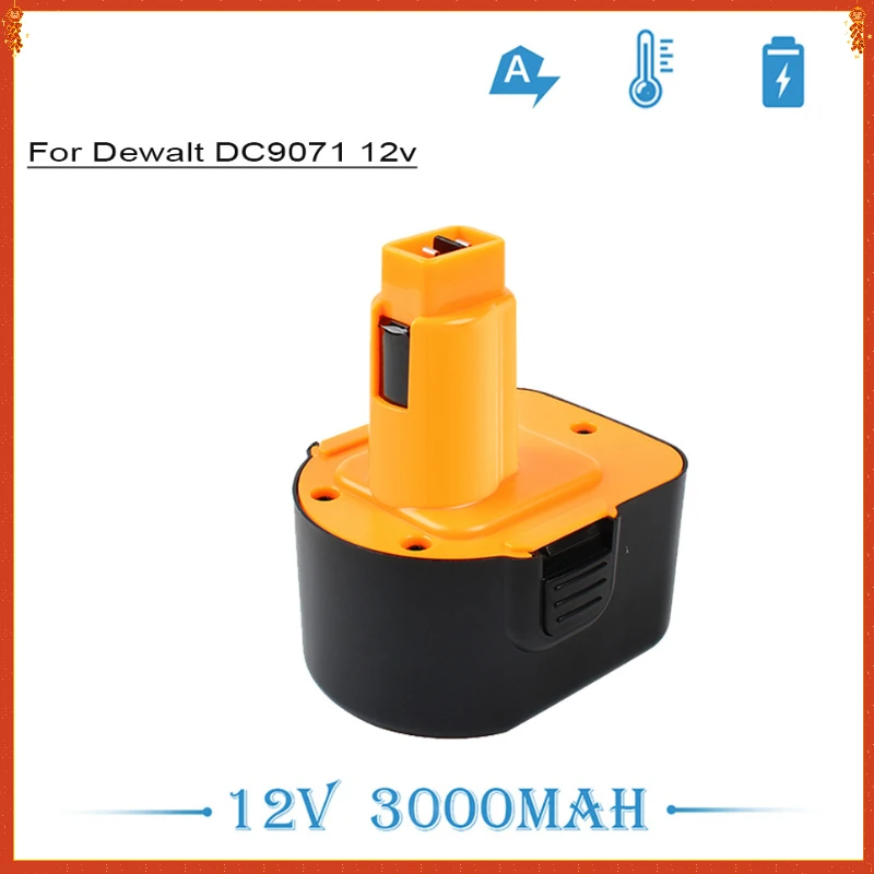 

12V NI-MH 2.0Ah/3.0Ah Rechargeable Battery for Dewalt DC9071 DE9037 DE9071 DW9098 Power Tool Battery Charger