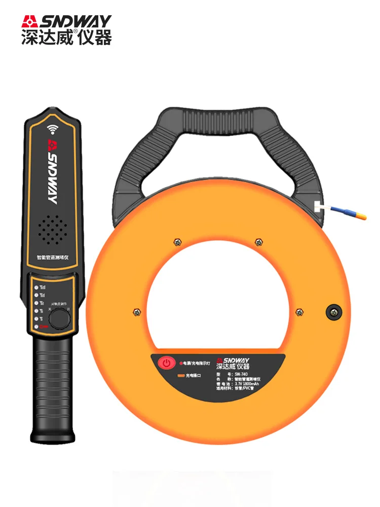 Pipe Blockage Detector Locators-Sensor Water Pipe Wall Scanner 20M/30M/40M Pipeline Detector Metal PVC Water Pipes Clogging Tool