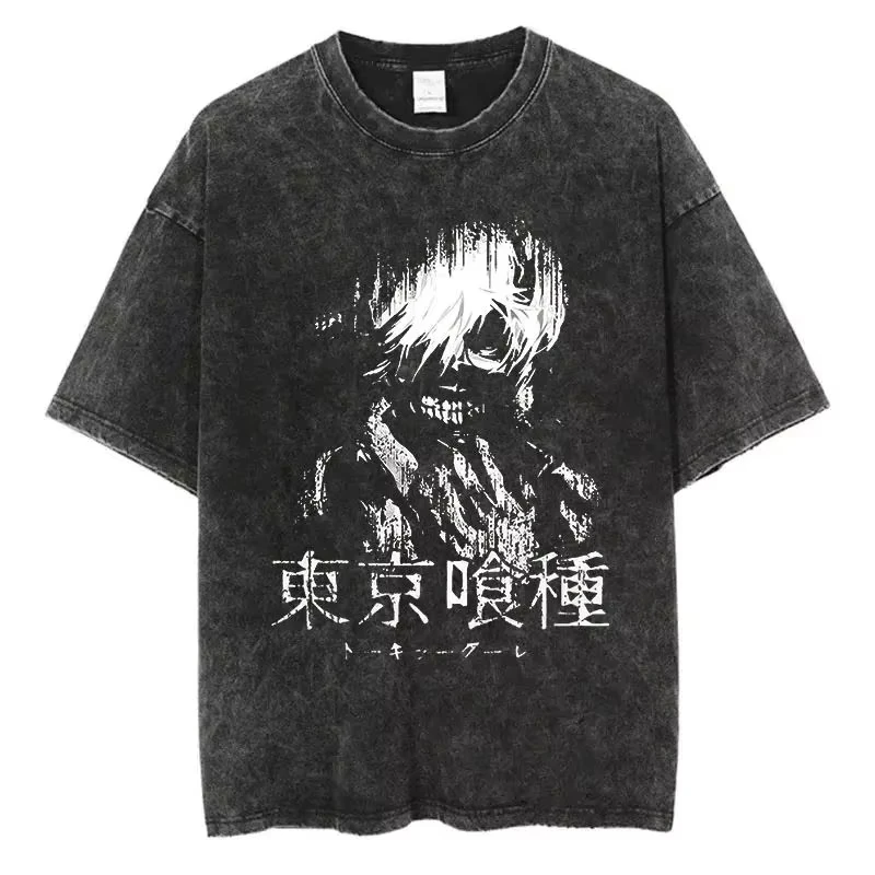 

Mens Clothes Tee Shirt Homme Graphic T-Shirts Men Tshirt for Men Ropa Hombre Anime Tokyo Ghoul Washed New in Top & Tees