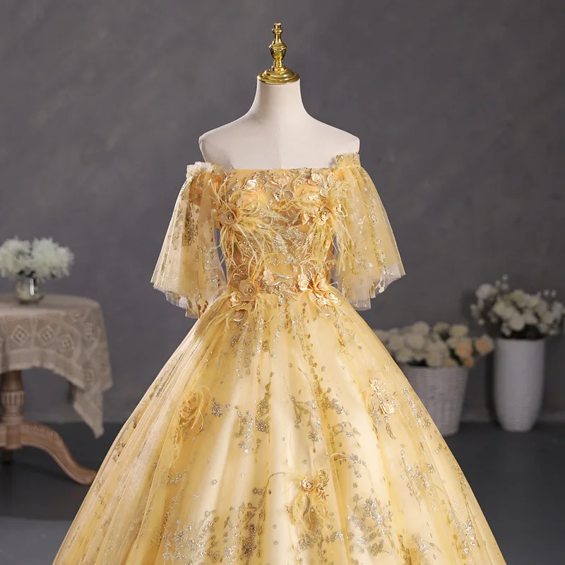 Off The Shoulder Quinceanera Dress Prom Dress Luxury Appliques Formal Ball Gown Vintage Quinceanera Dress Vestido De Quincenera