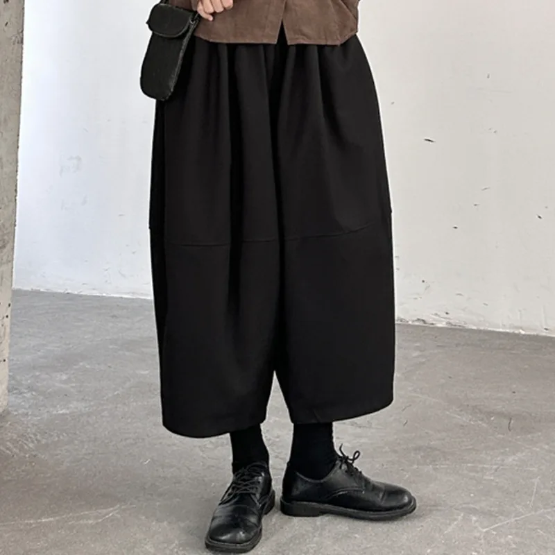 HKSH printemps automne nouvelles femmes sarouel décontracté couleur unie taille élastique plissée polyvalent élégant mode Streetwear HK17546