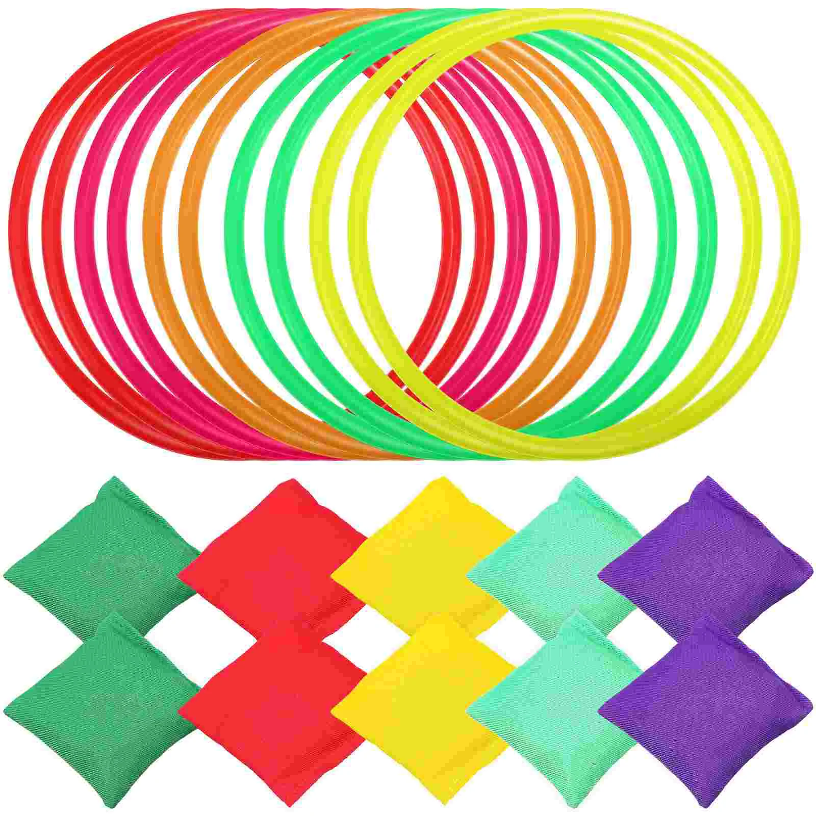 

20Pcs Ring Toss Game Set Throwing Rings Bean Bags for Outdoor Activity Party Supplies