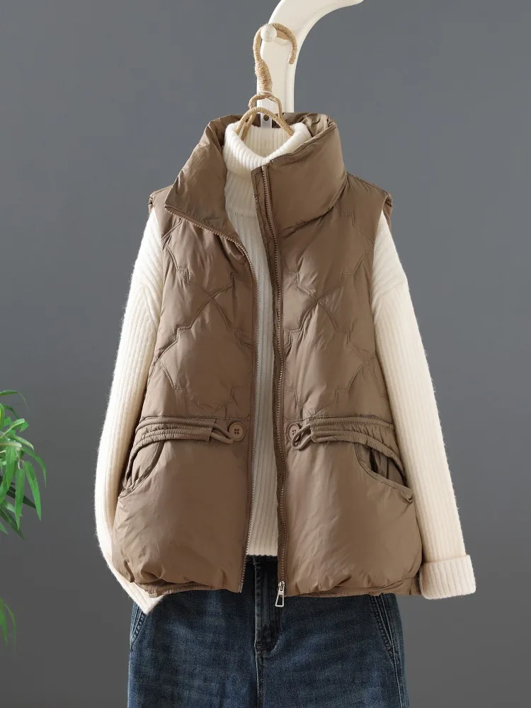 

Женская модная рабочая одежда, жилет на молнии, верхняя одежда High Ne Jaet, зимняя теплая одежда для поездок на работу, однотонный хлопок