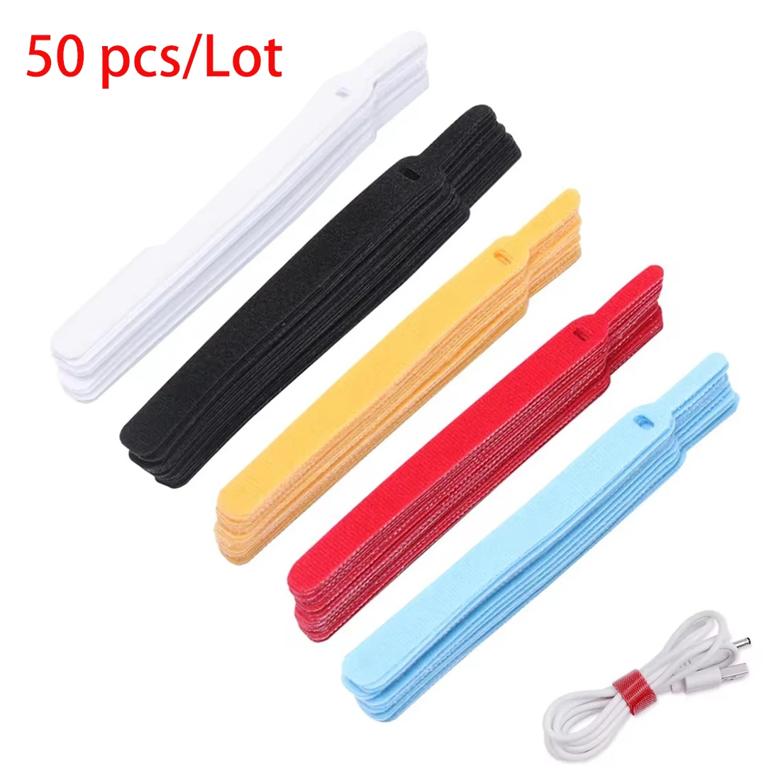 

50Pcs Releasable Colorful Plastics Ties Fastening Reusable Cable tie Straps Nylon Wrap Zip Bundle Bandage Ties 150mm 200mm