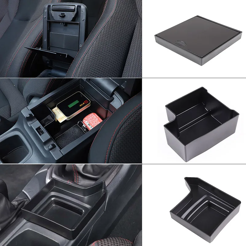 ABS Black Car Central Control Armrest Box Storage Box Mobile Phone Tray For Subaru WRX 2022 2023 Manual gear Car Accessories