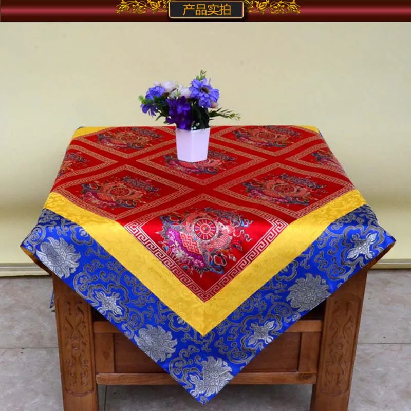 Wholesale Buddhist supply Nepal family home Buddhism Temple Auspicious Embroidery Buddha Altar cover Table cloth A2