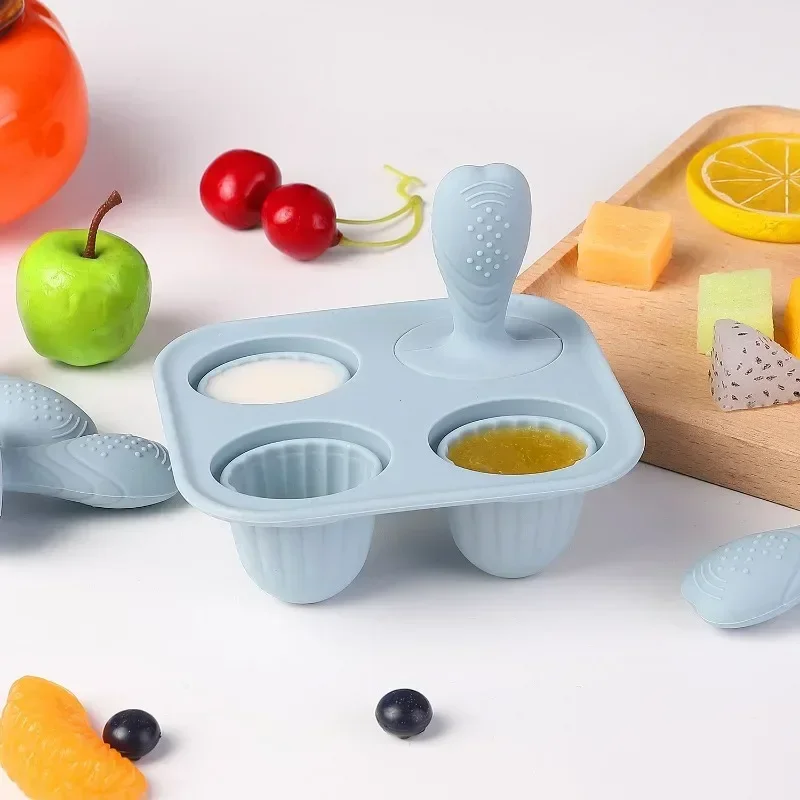 5 pçs bebê frutas e vegetais mordedor bpa livre silicone mão anel suplemento alimentar espremendo forma de coelho mordida alimentação utensílios de mesa