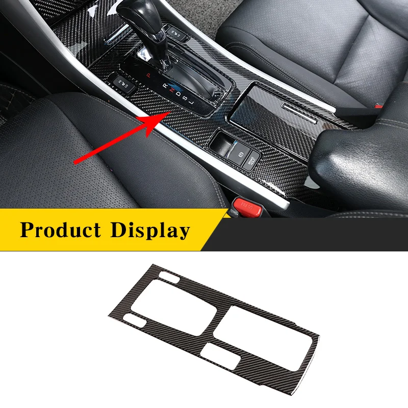 

For Honda Accord 9th 2013-2016 Real Soft Carbon Fiber Car Central Control Gear Shift Panel Sticker Cover ​Trim Accessories